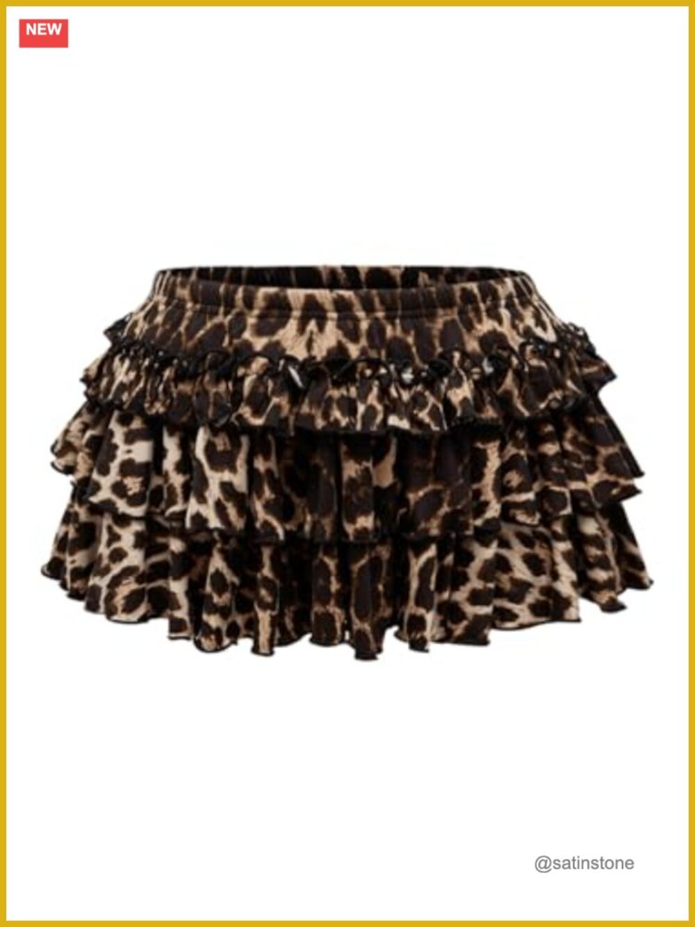 Y2K Cheetah Print Ruffle Mini Skirt Leopard Cake Skirts